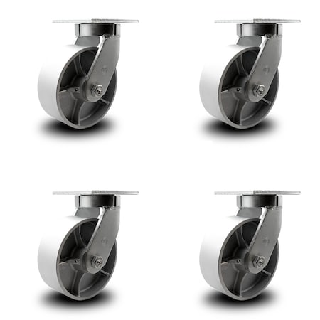 Service Caster 8 Inch Extra Heavy Duty Semi Steel Cast Iron Wheel Swivel Caster SCC, 4PK SCC-KP92S830-SSR-4